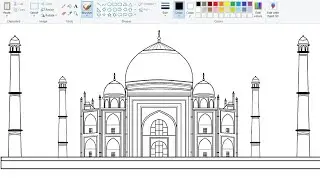How to draw TAJ MAHAL Easily | Drawing TAJ MAHAL on computer using Ms Paint.