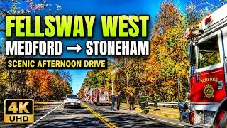 🚒 Afternoon Drive on Fellsway West | Medford to Stoneham MA | 4K 4K Scenic Drive - 11/5/21