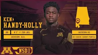 Ken Handy-Holly Highlights: 2017 Gopher Football Signing Day