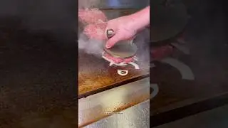 Grilled onion smashburger, anyone? #burger #shorts #viral #foodie #foodvlog #asmr #fyp