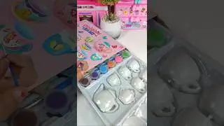 Kitchen Painting Tea Set Toys, Satisfying With Unboxing ASMR Videos