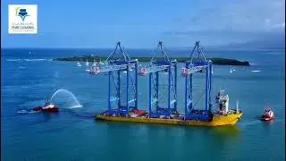 Arrivée spectaculaire des 3 nouveaux portiques à Jarry – Une étape clé pour le port de Guadeloupe