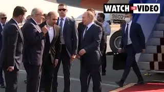 Russia's President Putin looks shaky as he lands in Tehran for Syria summit
