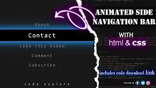 Creative side navigation bar with html&css