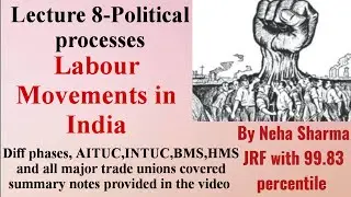 Labour Movements in India|Political processes|UGC NET JRF Political science|The Scholar Babe