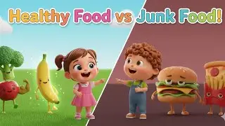 Healthy Food vs Junk Food | Kids Learning Song | Fun Food Rhyme for Children #nurseryrhymes #kids 