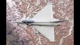 RAF 🇬🇧 No 11 Squadron Eurofighter Typhoon flying low level through Lake District 4K