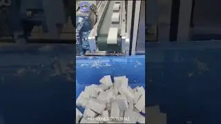 Long blue bubble toilet cleaning block production equipment #machine #factory