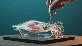 ASMR | Squeezing  Jelly Sea Animal from a Paint Tube 🧪🐠 (Deep Sea Surrealism)