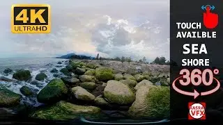 Relaxing Sea shore 360 degree video beach VR movie meditation virtual reality