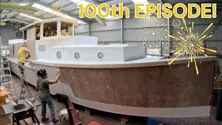 Painting the Boat Building Dragonfly Boat Build E100