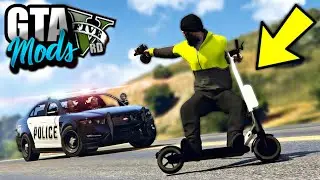 ASSALTO AO BANCO e FUGA INSANA DA POLICIA DE PATINETE! (INCRÍVEL) - GTA 5 MODS