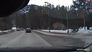 Driving Towards Banff Upper Hot Springs in Banff, Alberta Canada