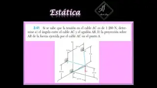 Ejercicio 3.41| Estática Beer-Johnston. Si se sabe que la tensión en el cable AC es de 1 260 N...