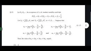 IIT JAM 2023 MATHEMATICAL STATISTICS QUESTION PAPER