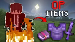 Minecraft But Taking Damage Gives OP Items