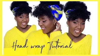 3 QUICK AND EASY ANKARA HEADWRAP STYLES ON NATURAL 4C HAIR | TUTORIAL with Stephylately