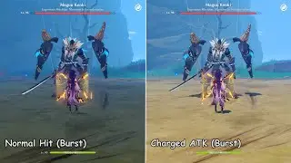 Raiden Shogun Burst Comparison : Normal Attack vs. Charged Attack