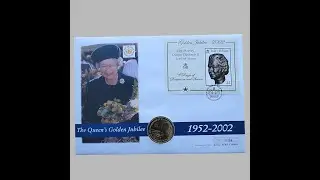 2002 Queen Elizabeth II Golden Jubilee 1 Crown Coin Cover - Isle of Man First Day Cover