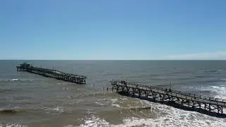 Hurricane Ian - Cherry Grove Pier damage - North Myrtle Beach, SC drone footage