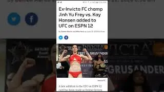 Jihn Yu Frey vs Kay Hansen just added to UFC on ESPN 12