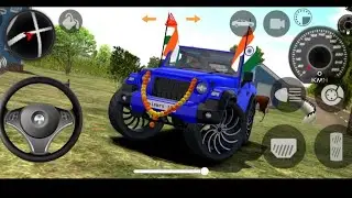 Modified Mahindra white thar 😈 indian flag | indian Car samulator 3d car game |white🥹 Thar part 2740