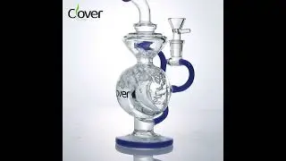WPE-146: 8.66-Inch Compact Glass Rig with Round Chamber and 14mm Female Joint by Clover Glass