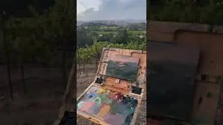 Painting dusk over the vineyard #painting #pleinair #art