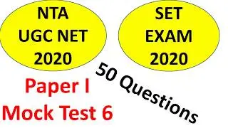 NTA UGC NET Paper 1 June 2020/SET Exam. Mock test 6
