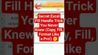Secret Excel Fill Handle Trick You Never Know (Copy, Fill, Format Like a Pro!) 🤫 #shorts #excel