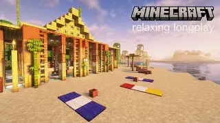 Beachfront Tiki Bar: Minecraft Relaxing Longplay (No Commentary)