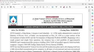 #SJVN Limited Field Engineer Online Form 2021