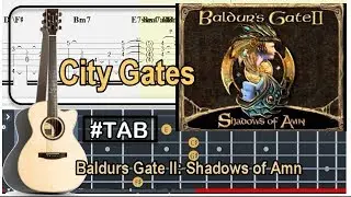 Guitar Tab - City Gates (Baldurs Gate II: Shadows of Amn) OST Fingerstyle Tutorial Sheet #Anp