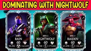 MK Mobile. MK11 Nightwolf and Rain Combo is INSANE! MK11 Raiden Helps Too...