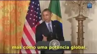 Obama responde pergunta de report&eacute;r afirmando: Brasil &eacute; uma pot&ecirc;ncia global!