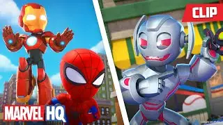Spidey and Iron Man Team Up Against Ultron🤝🤖 | Spidey and Iron Man: Avengers Team-Up! | @MarvelHQ