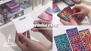 STUDIO VLOG!✨// preparing for a shop restock, deco packs, stock counting, successful opening!