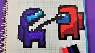 Como hacer al IMPOSTOR MATANDO al TRIPULANTE Among Us | Pixel Art