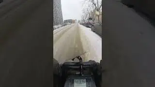 Первый снег! Поездка на моноколесе на работу