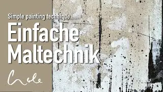 Abstrakte Acryl-Maltechnik mit Struktur und Kaffee