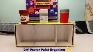 Beautiful Cardboard Paint Organizer Box &ndash; DIY Poster Paint Storage Craft 🎨