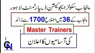 Punjab Schools Master Trainer Jobs 2021 | Punjab Education Department Jobs 2021