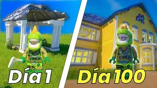 SOBREVIVÍ 100 Días en la Aldea de BOMBARDERA BRILLANTE de LEGO Fortnite 🧱🏡 ¡CONSTRUYAMOS!