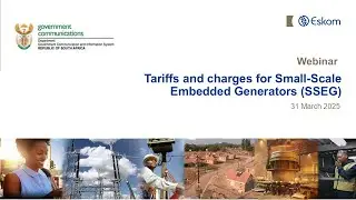 Part 1: Tariffs and charges for Small-Scale Embedded Generators (SSEG) by Onicah Rantwane from Eskom