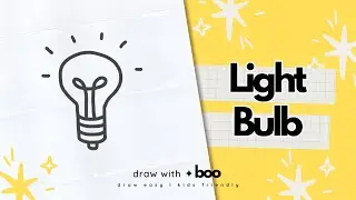 How to Draw a LIGHT BULB 💡🔅 cute doodle | Easy Art Tutorial for Kids & Toddlers | DRAW WITH BOO