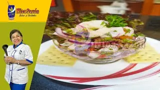 María Esther López | Ceviche de pescado y camarones