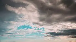 4k Cloudy Rainy Sky With Rain Heavy Clouds. Sky Natural Background. Vortical Clouds. Cloud White