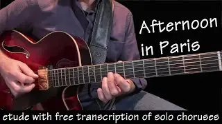 Afternoon in Paris - etude for jazz guitar with free solo transcription