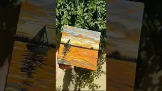 Easy Painting | Canvas painting | Mini Canvas painting #shorts #acrylicpainting #trending