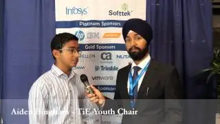 TiEcon2015 Aiden Bingham, TiE Youth chair at #TiETV Lounge